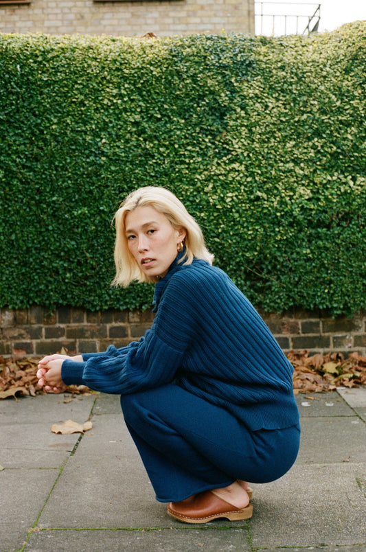 LENNY rib jumper / organic tanguis cotton / midnight