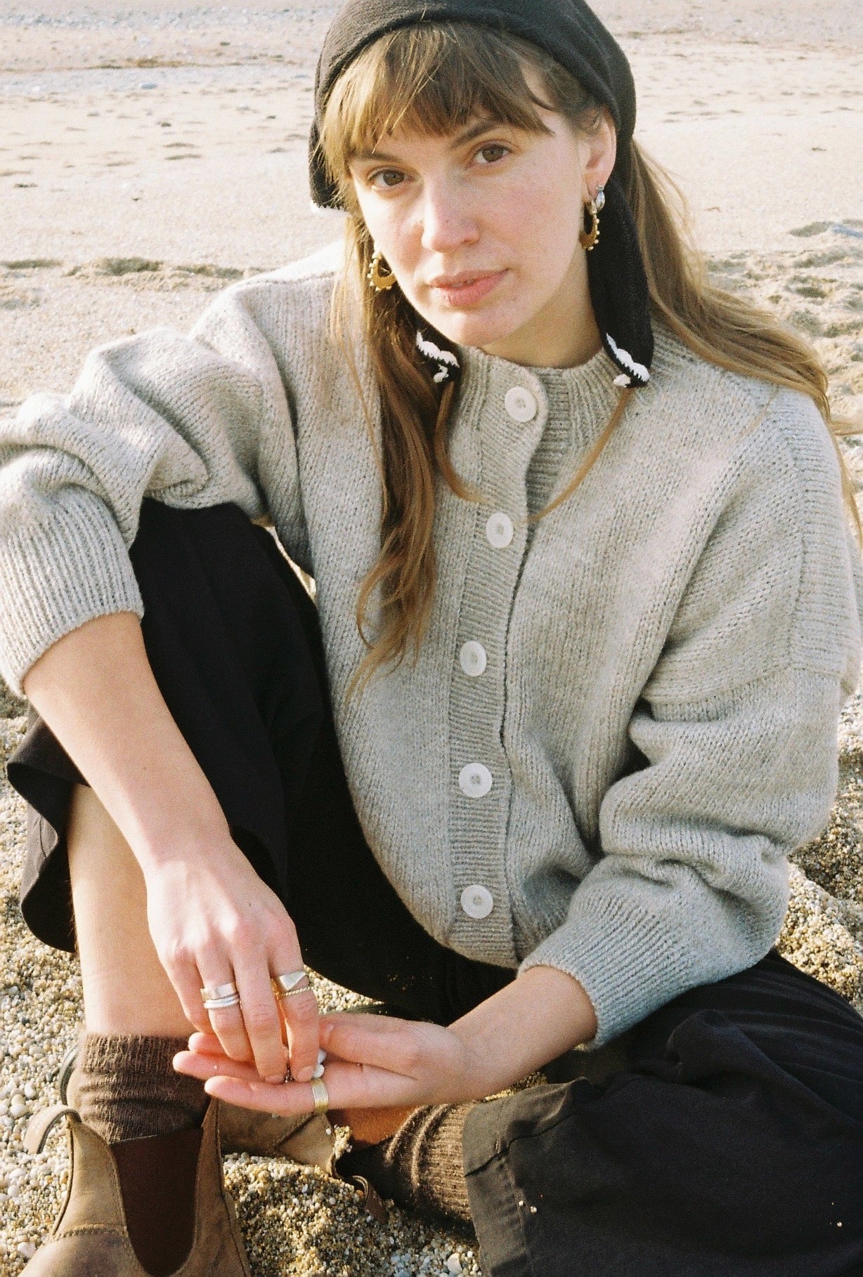 CARMEN cardigan / highland wool / rock salt