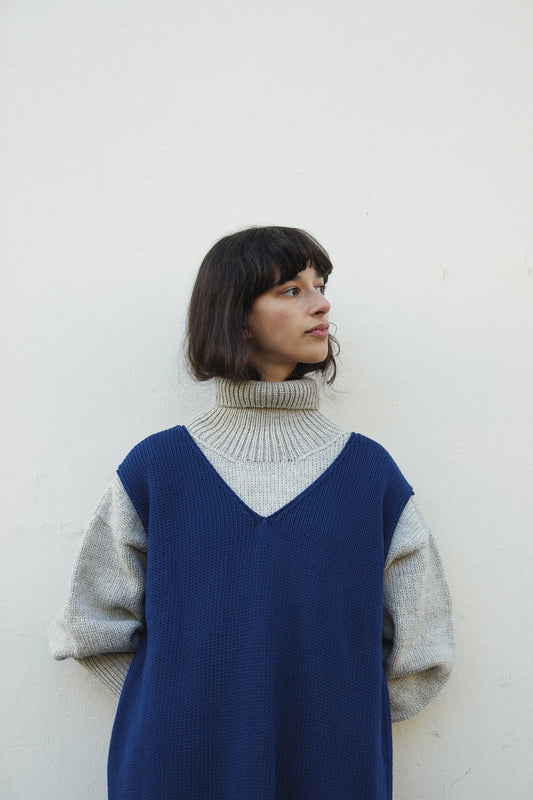 ZULMA vest dress / organic cotton / midnight