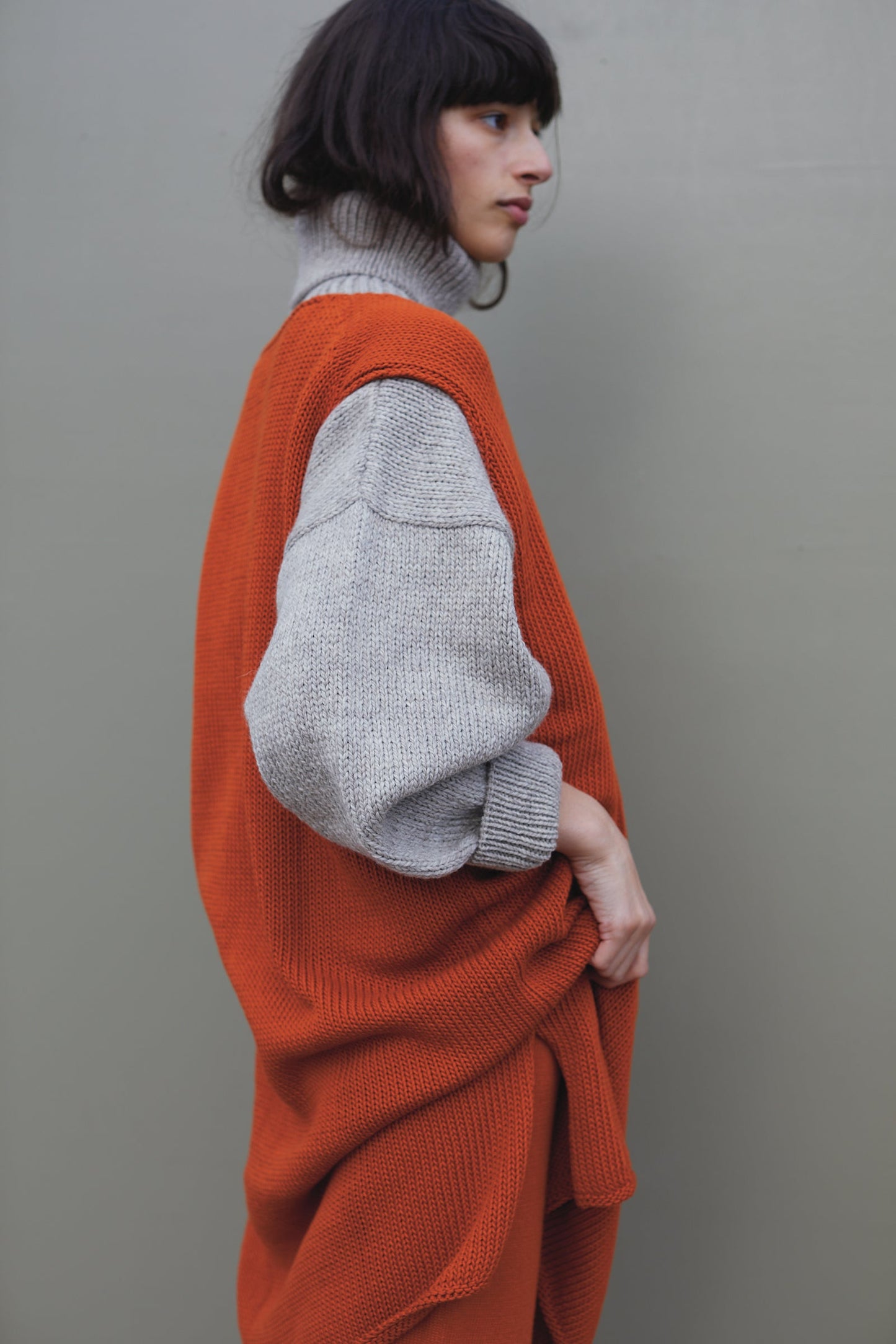 ZULMA vest dress / organic cotton / orange zest