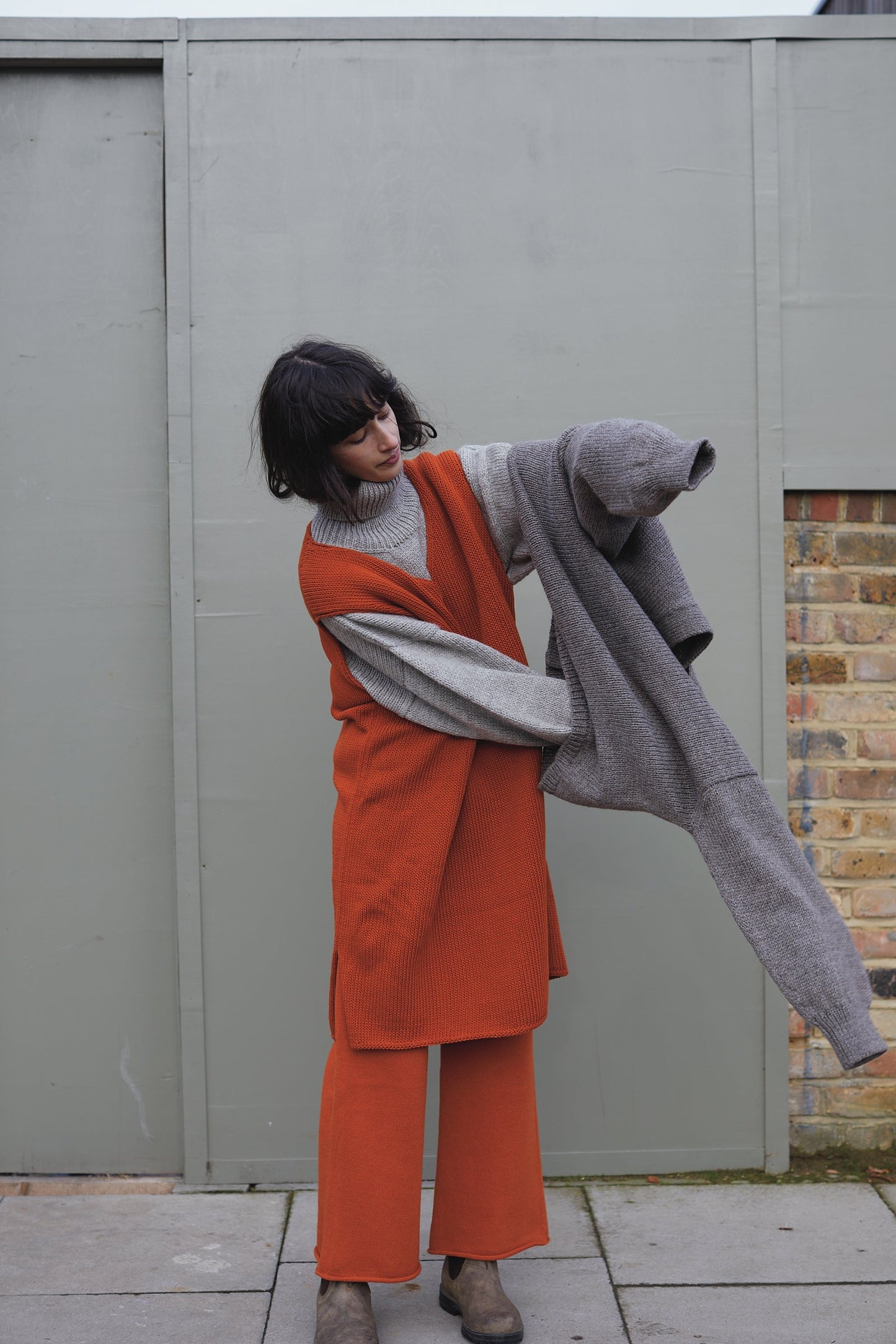 ZULMA vest dress / organic cotton / orange zest