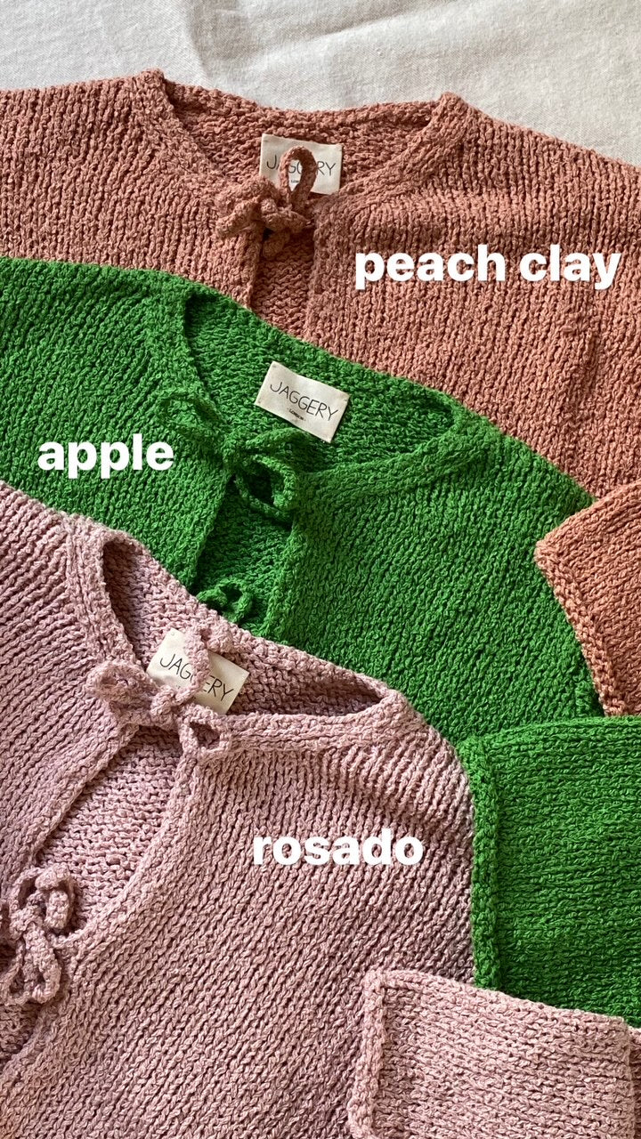 REINA cardigan / organic cotton boucle / rosado