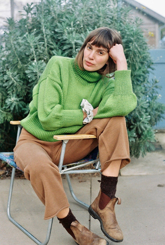MINI NORA turtleneck / highland wool / lemongrass