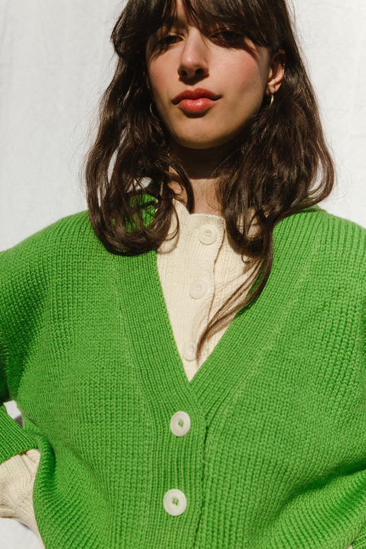 ROSALIA cardigan / highland wool / lemongrass