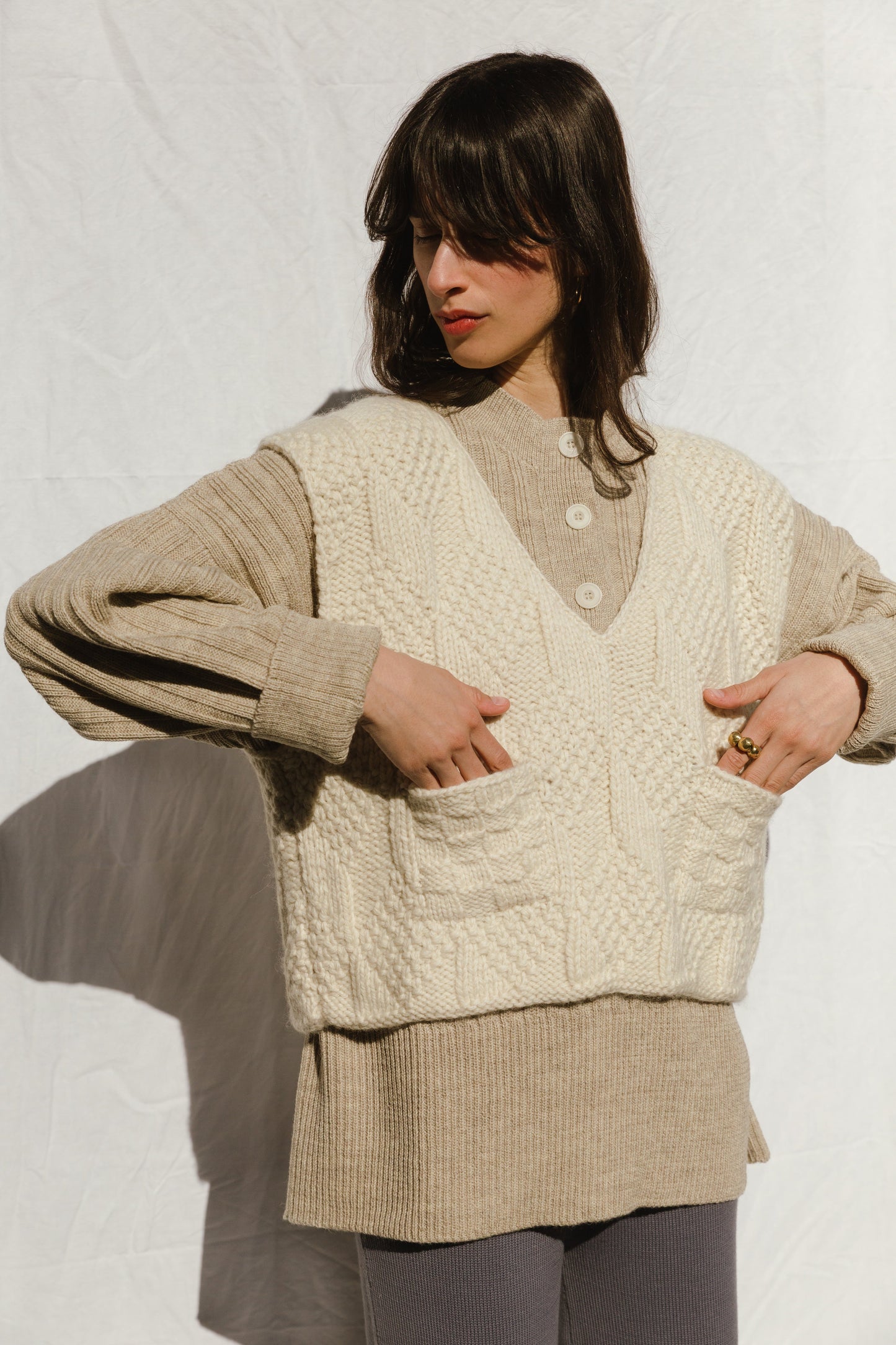 PAZ ribbed jumper / highland wool / wild oat
