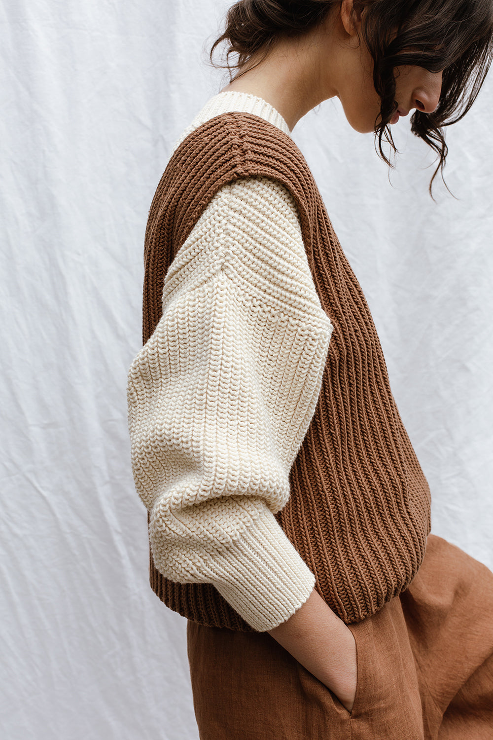 LUZ top / organic cotton / carob