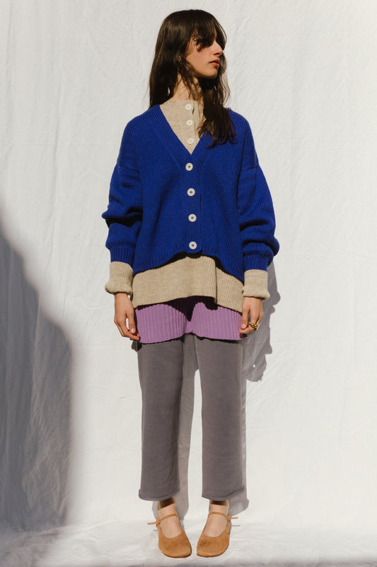 ROSALIA cardigan / highland wool / sapphire