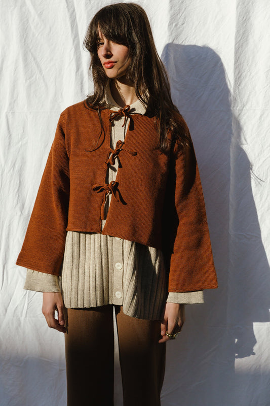 REINA cardigan / highland wool / sandalwood