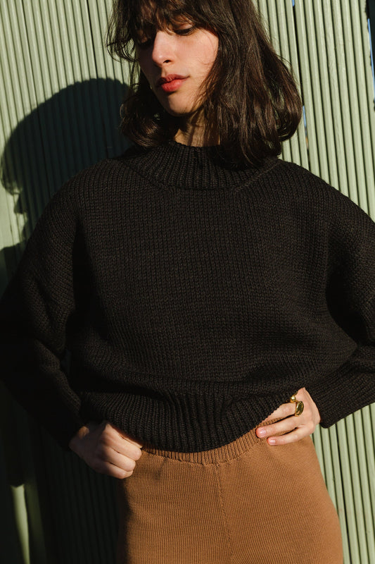 ROSINA mini jumper / highland wool & alpaca / charcoal