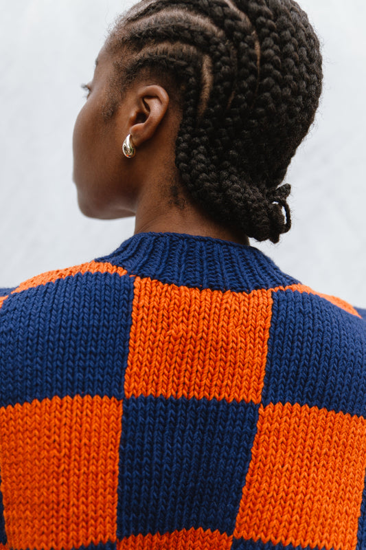 LINO no waste jumper / organic cotton / midnight & orange zest