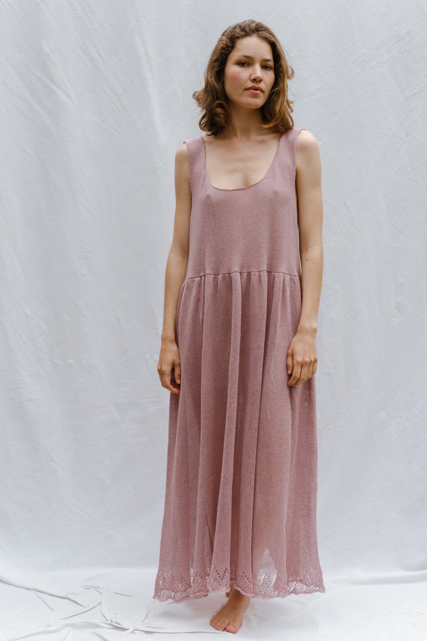 CANDELA fine knit slip dress / organic cotton / magnolia blossom