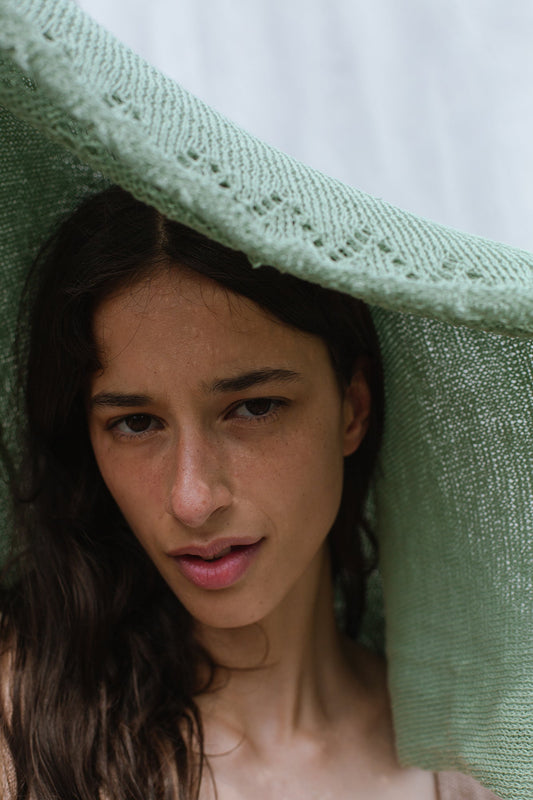 CANDELA fine knit slip dress / organic cotton / pistachio