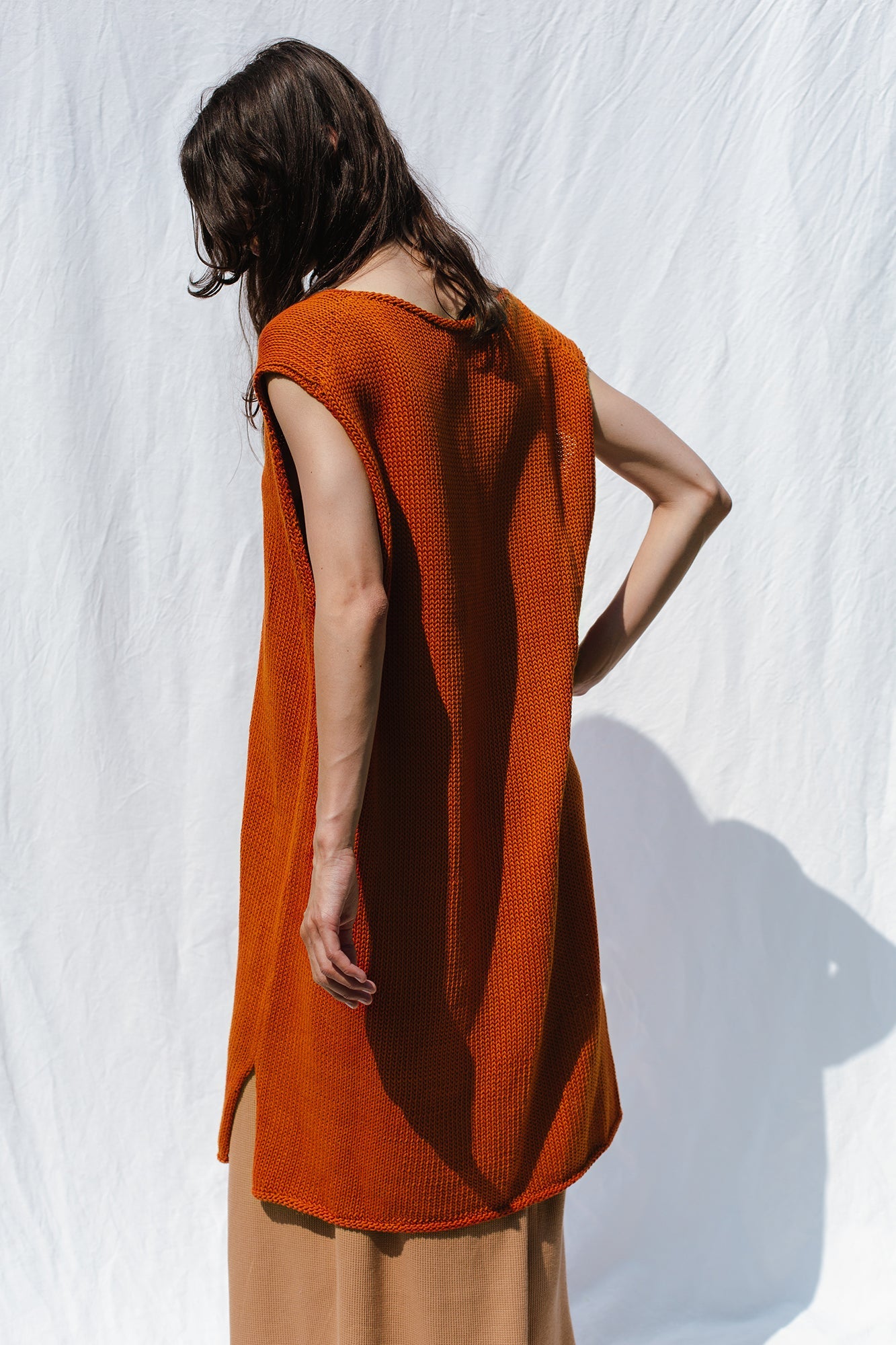 ZULMA vest dress / organic cotton / orange zest