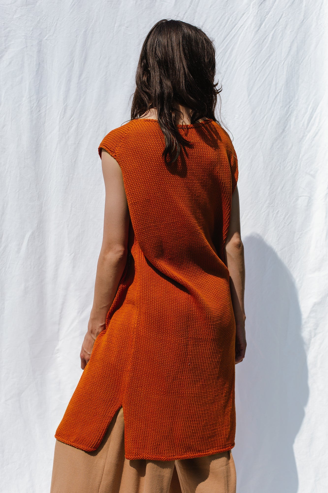 ZULMA vest dress / organic cotton / orange zest