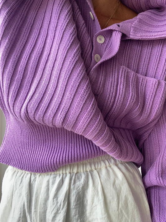 LENNY rib jumper / organic tanguis cotton / summer lilac