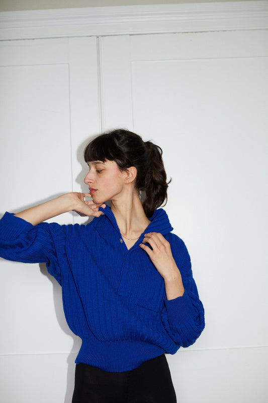 LENNY rib jumper / highland wool / sapphire