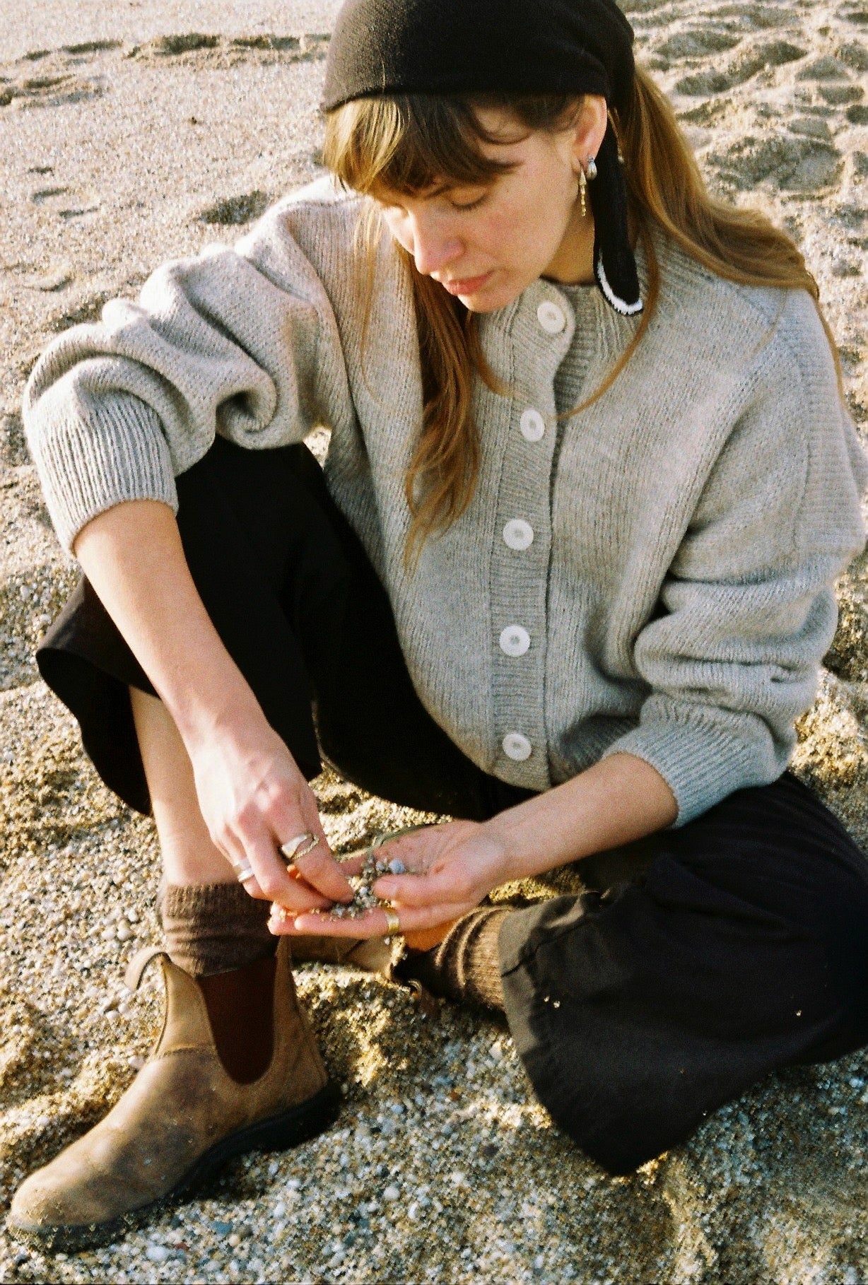 CARMEN cardigan / highland wool / rock salt