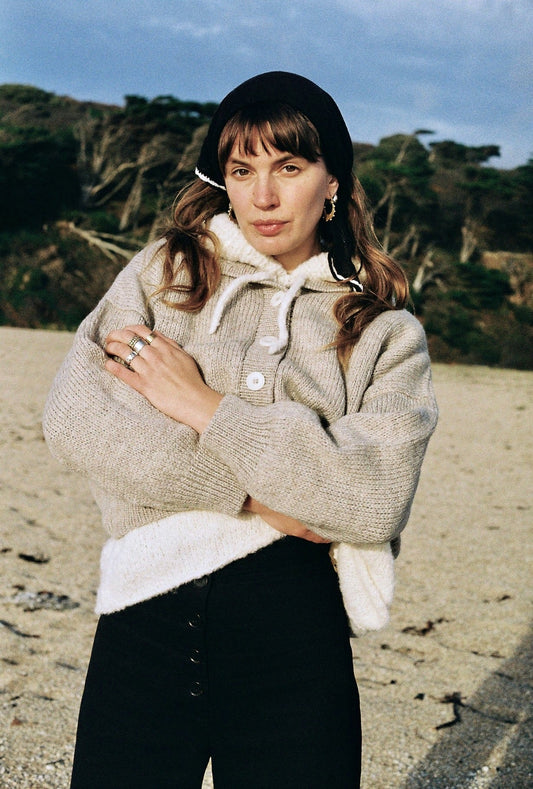 CARMEN cardigan / highland wool / rock salt