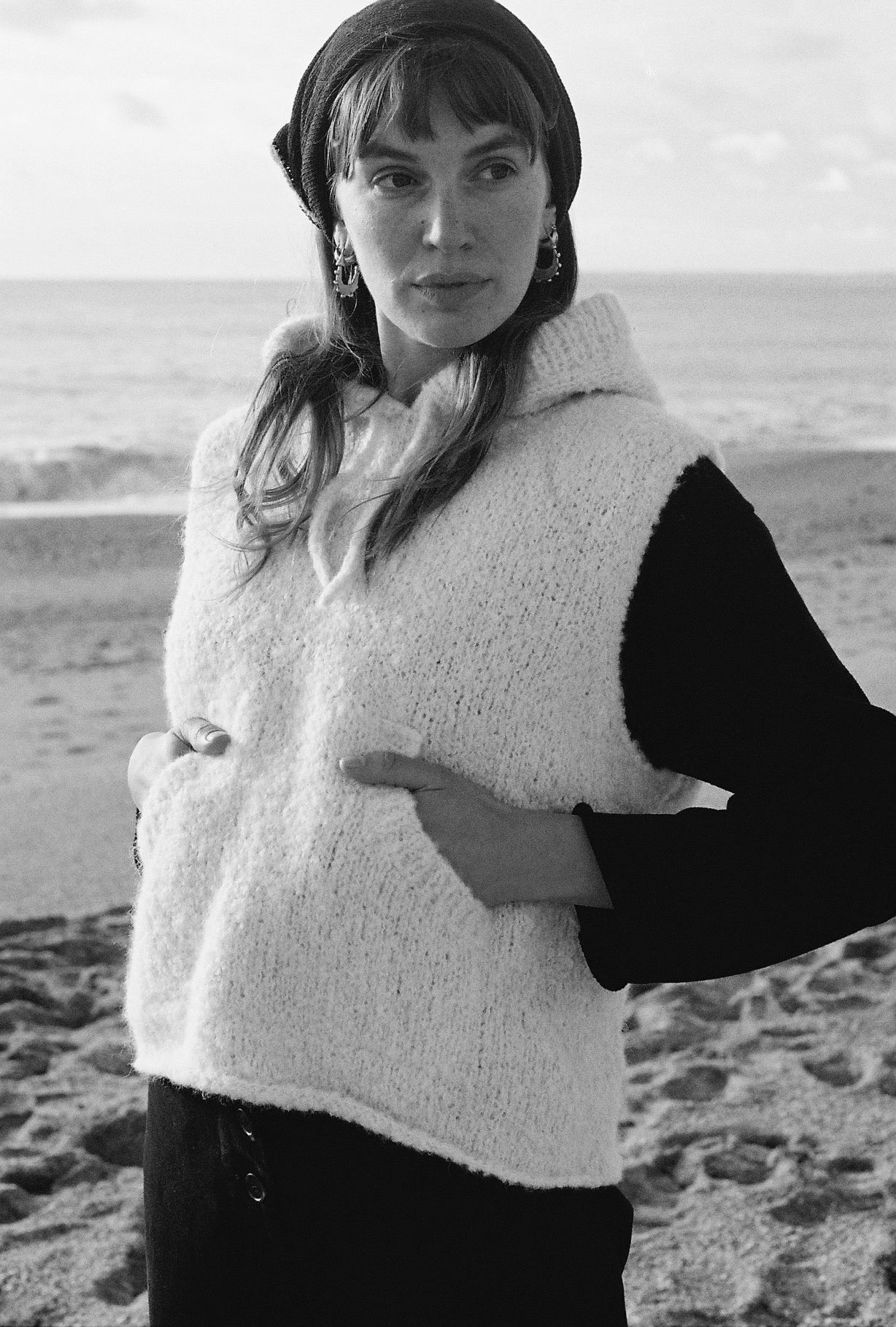 HOODIE / alpaca & highland wool boucle / milk