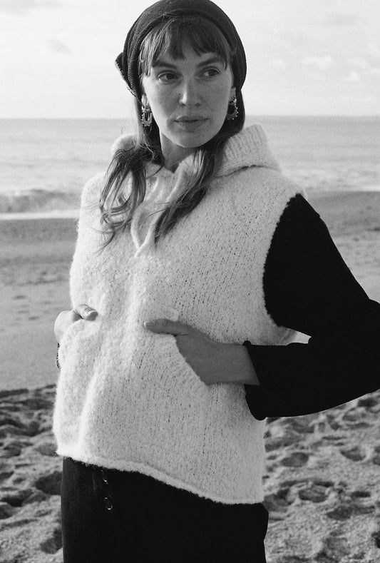 HOODIE / alpaca & highland wool boucle / milk