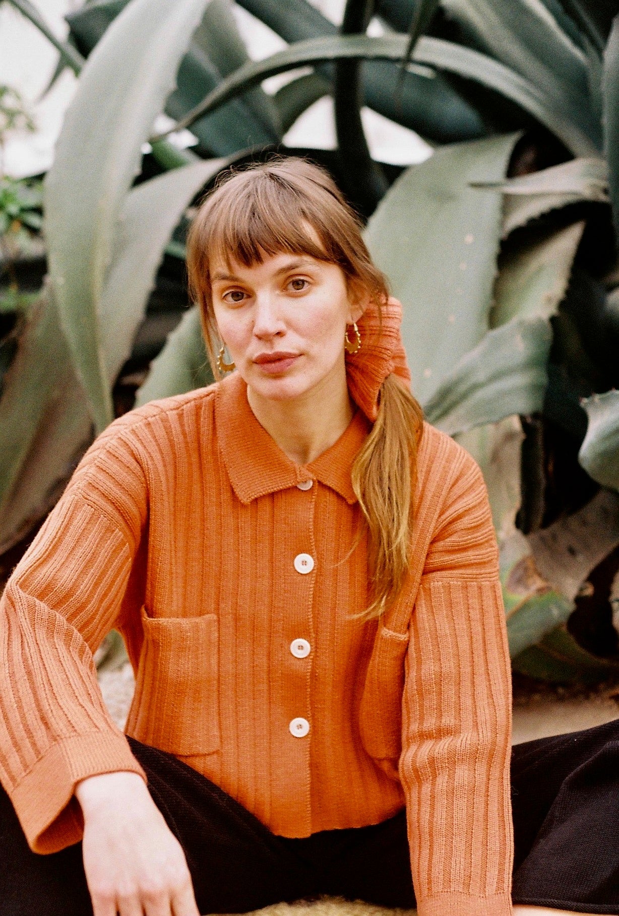 MINI NENNA shirt / highland wool / naranja