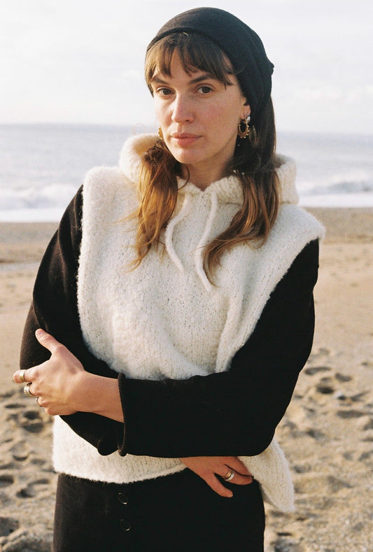 HOODIE / alpaca & highland wool boucle / milk