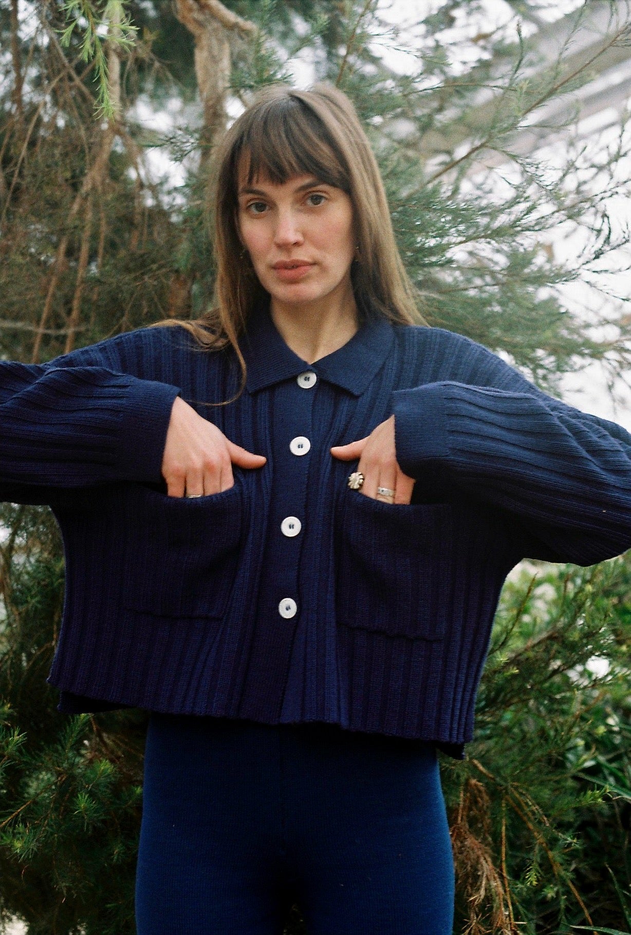 MINI NENNA shirt / highland wool / indigo