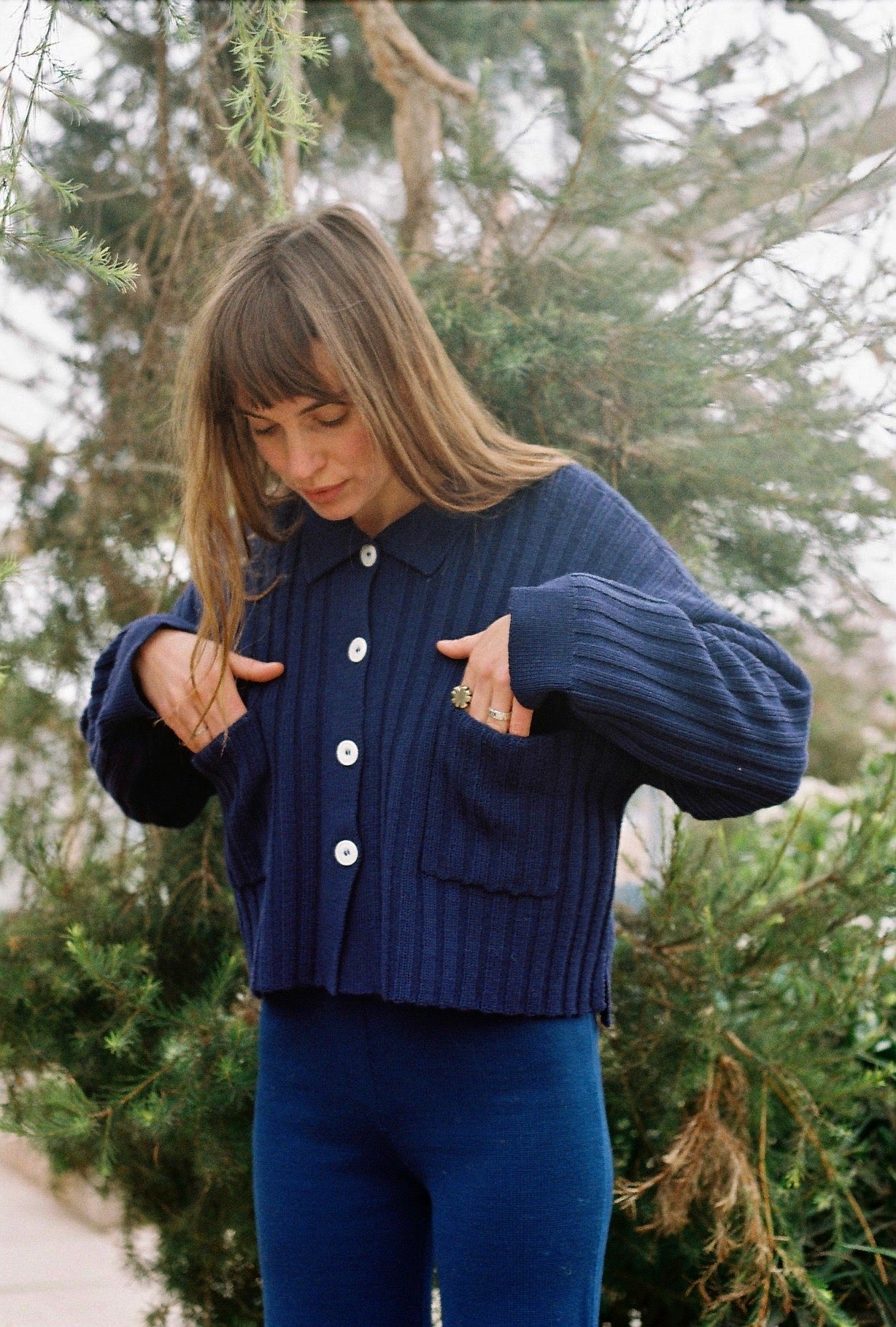 MINI NENNA shirt / highland wool / indigo