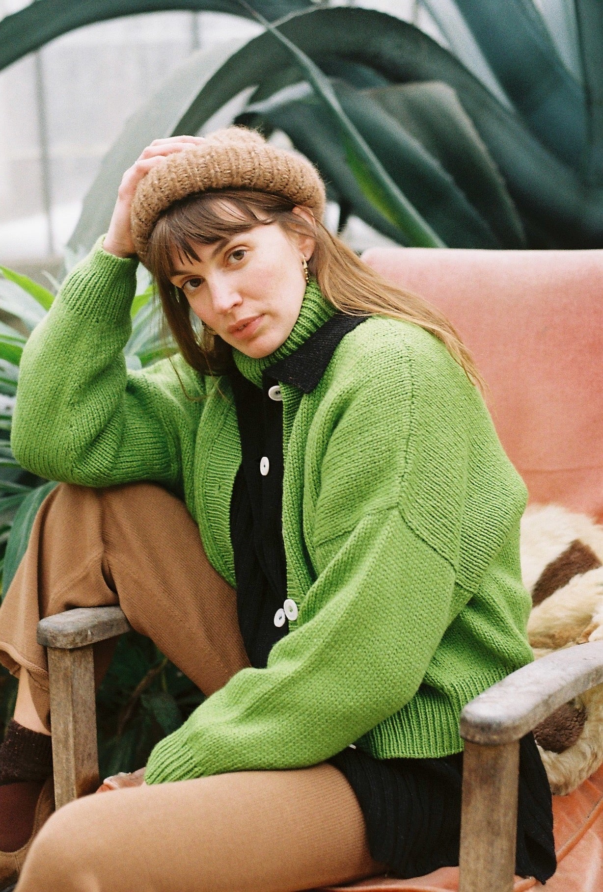 CARMEN cardigan / highland wool / lemongrass