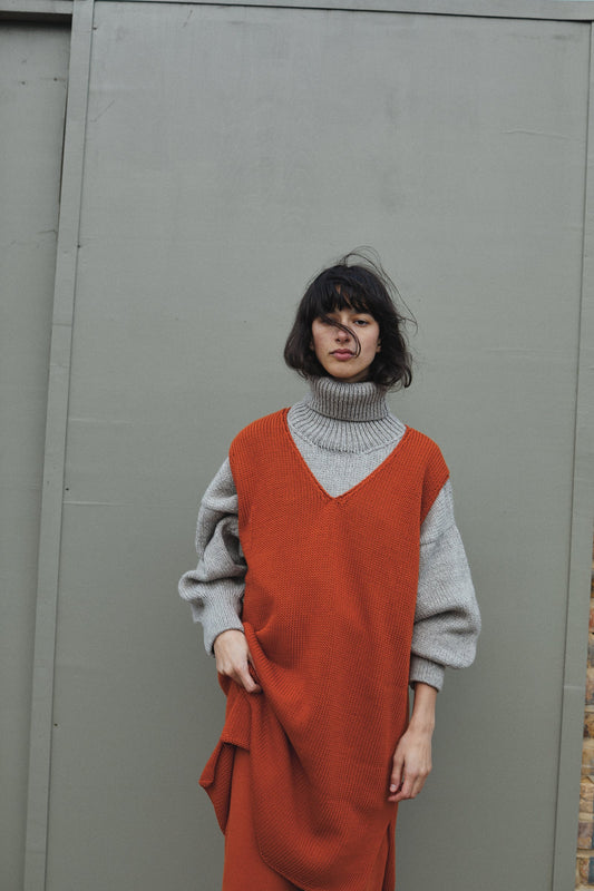 ZULMA vest dress / organic cotton / orange zest