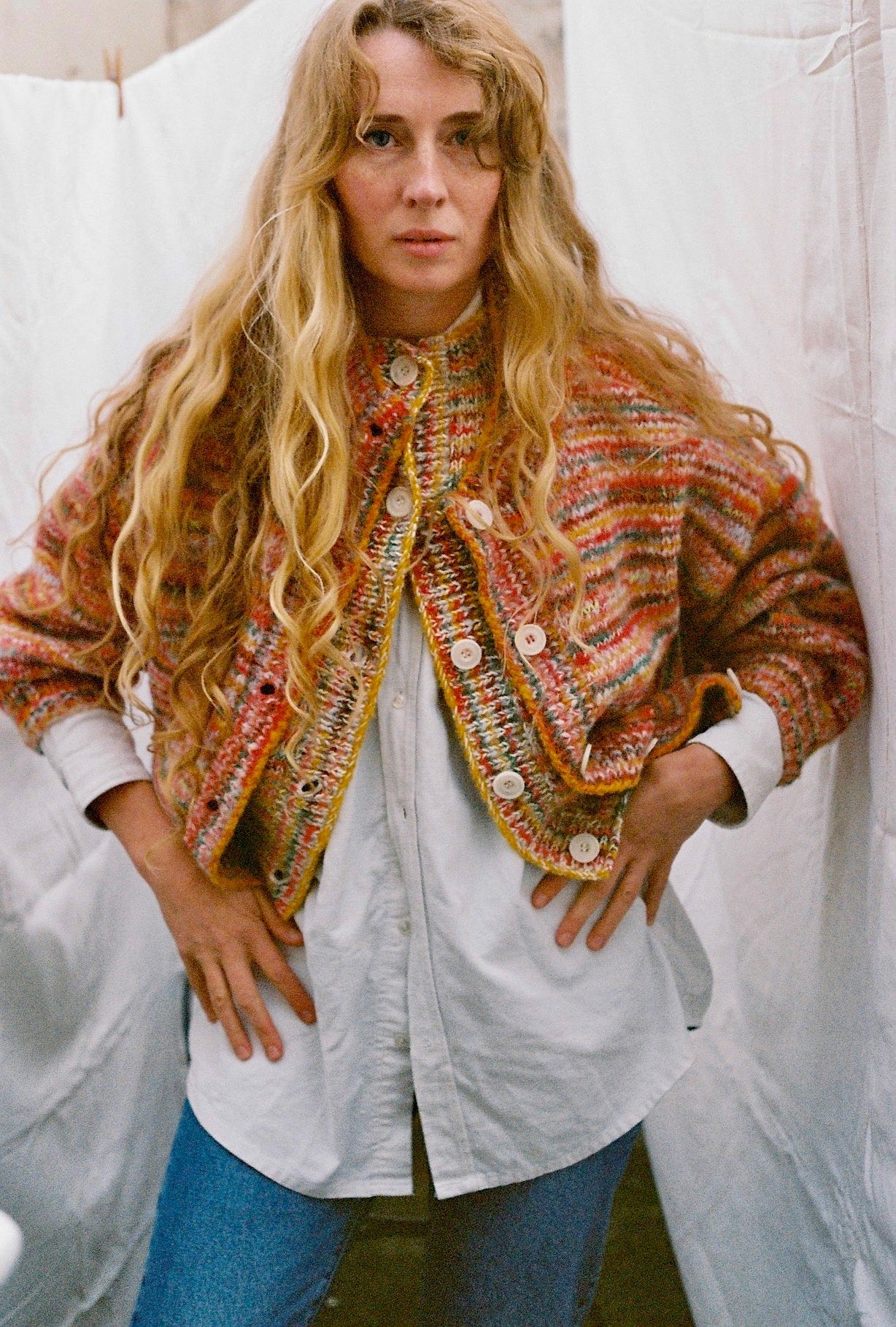 CONFETTI no waste cardigan / sweet paprika