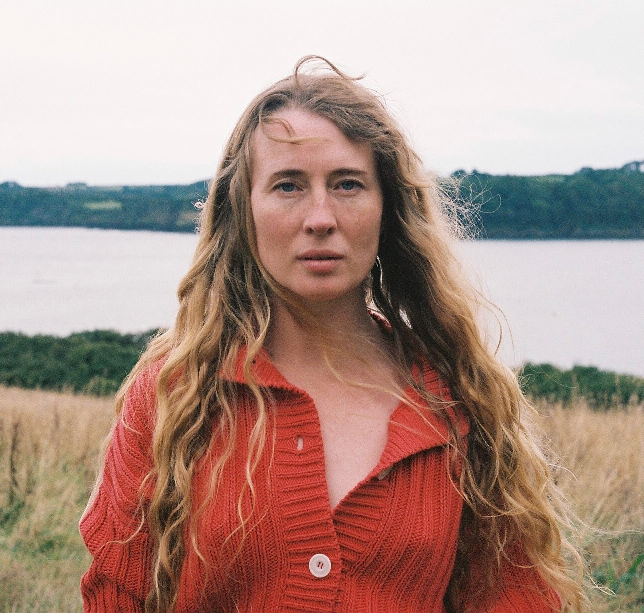 RIO ribbed cardigan / organic cotton / sweet paprika