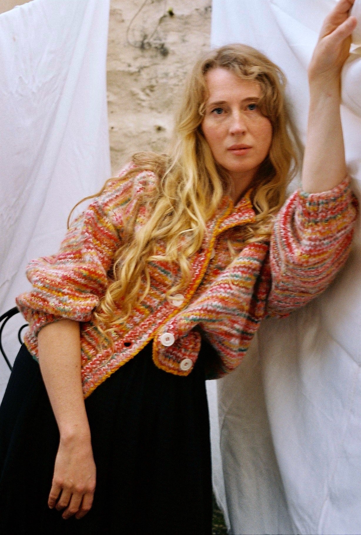 CONFETTI no waste cardigan / sweet paprika