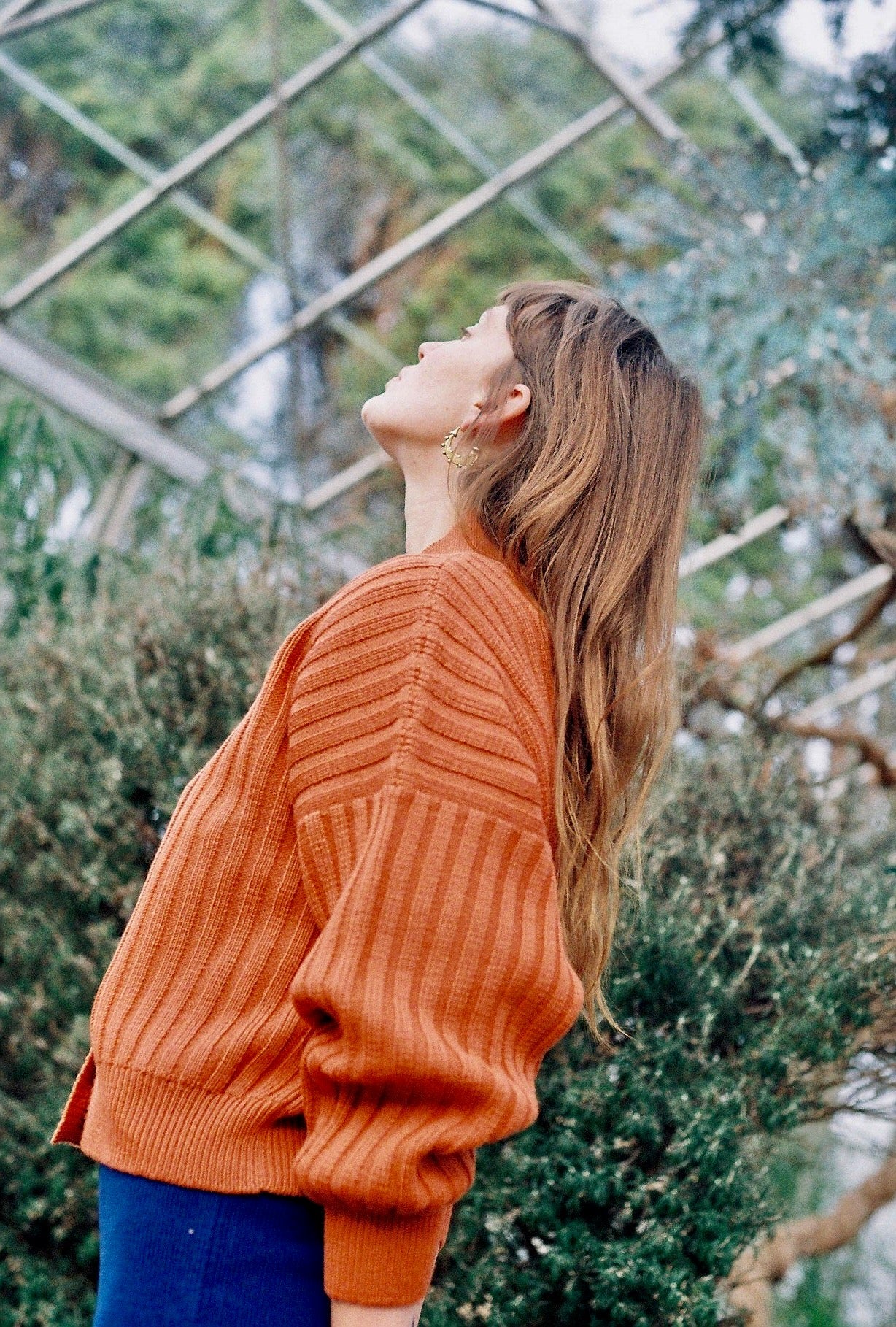 OTTILIA ribbed cardigan / highland wool / naranja