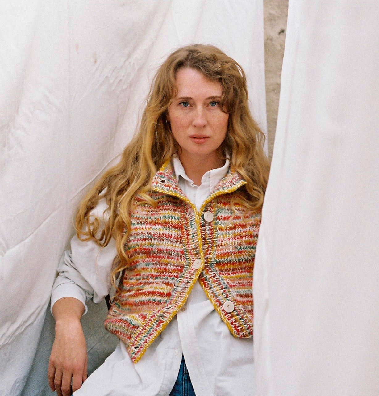 CONFETTI no waste vest cardigan / milk