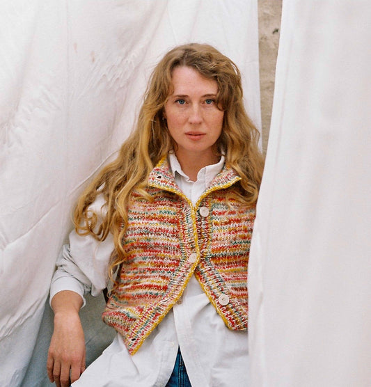 CONFETTI no waste vest cardigan / milk