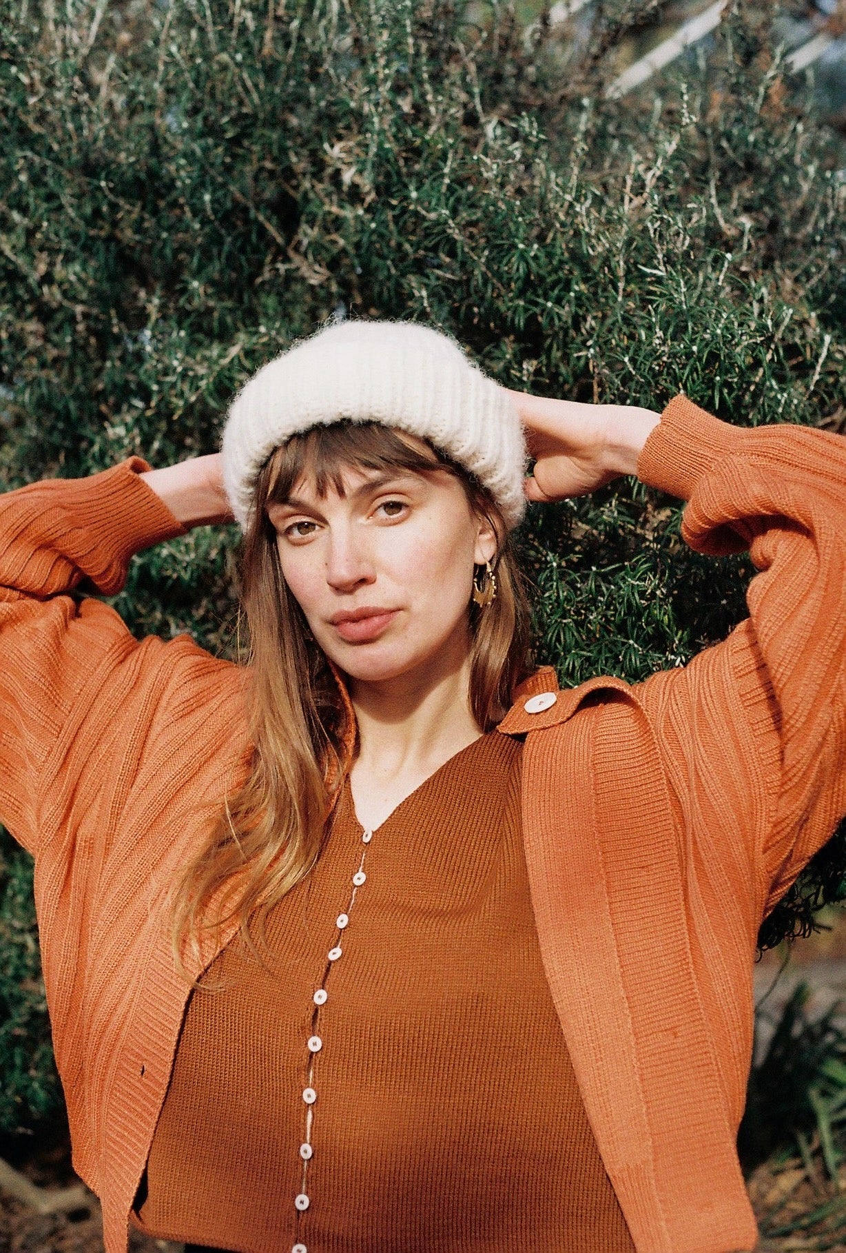 OTTILIA ribbed cardigan / highland wool / naranja