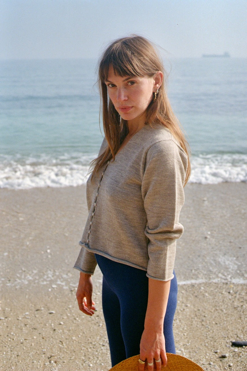 LUCA cardigan / highland wool / rock salt