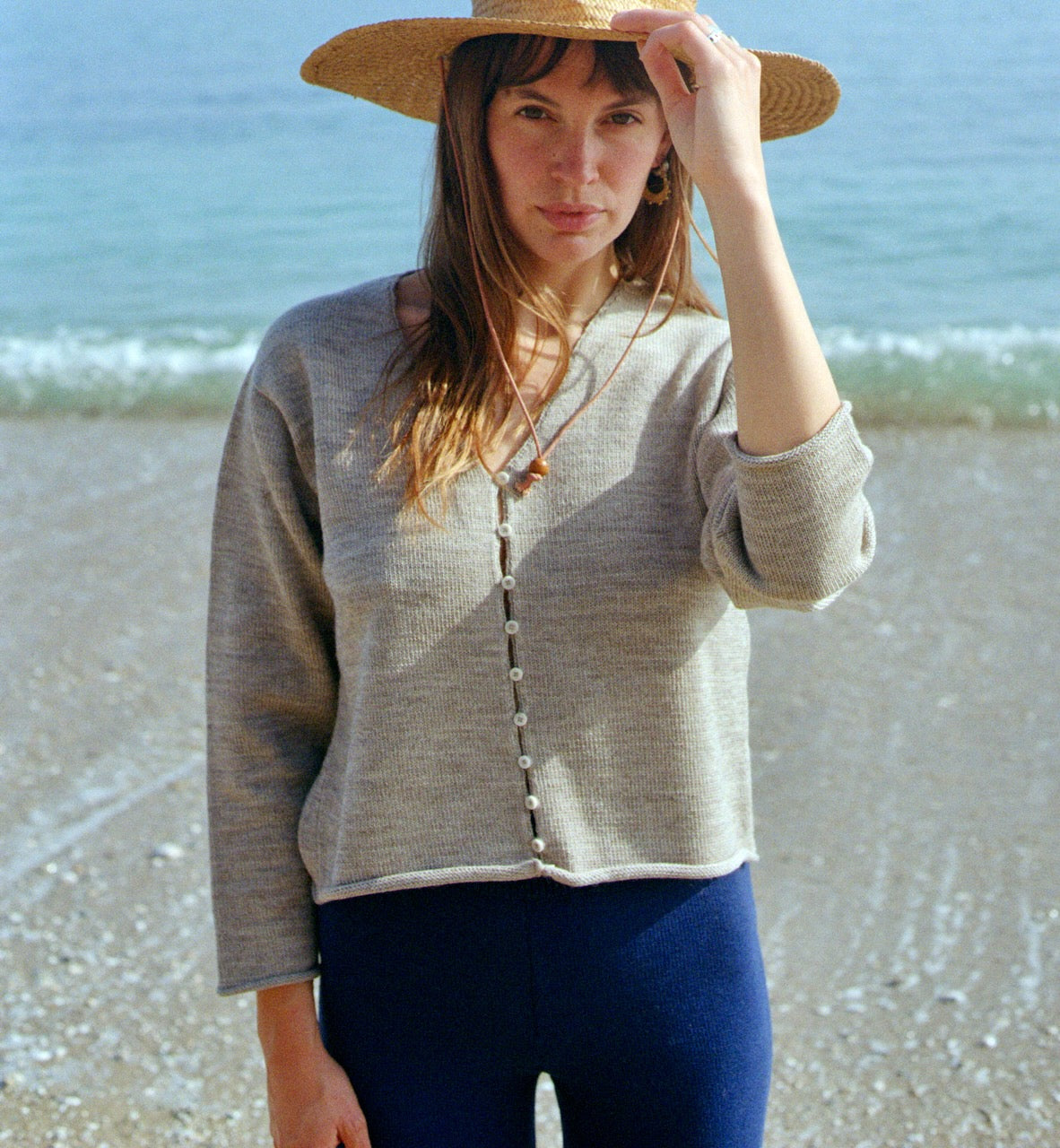 LUCA cardigan / highland wool / rock salt