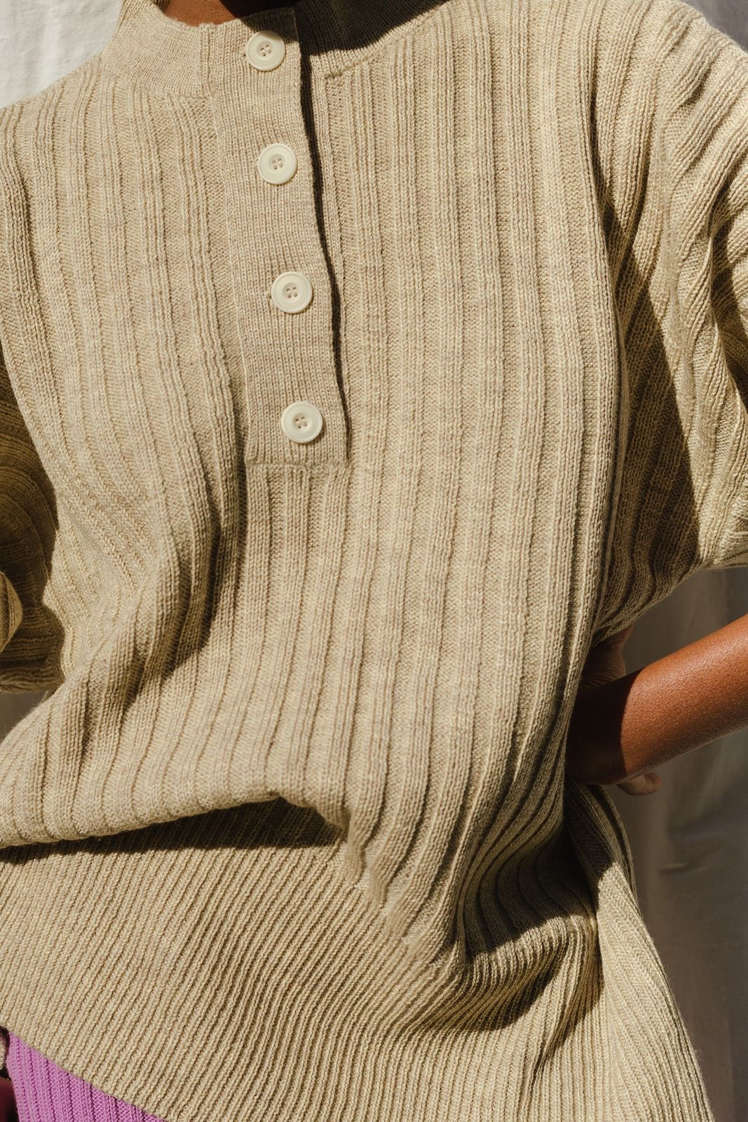 PAZ ribbed jumper / highland wool / wild oat