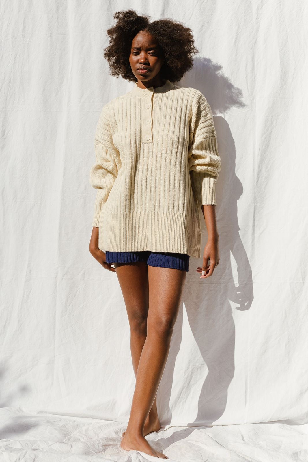 PAZ ribbed jumper / highland wool / milk