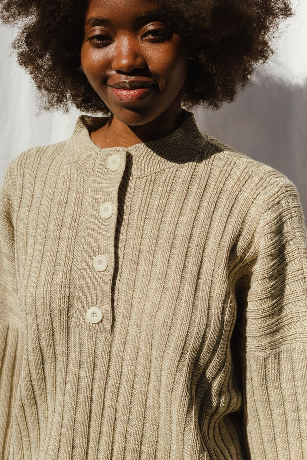 PAZ ribbed jumper / highland wool / wild oat