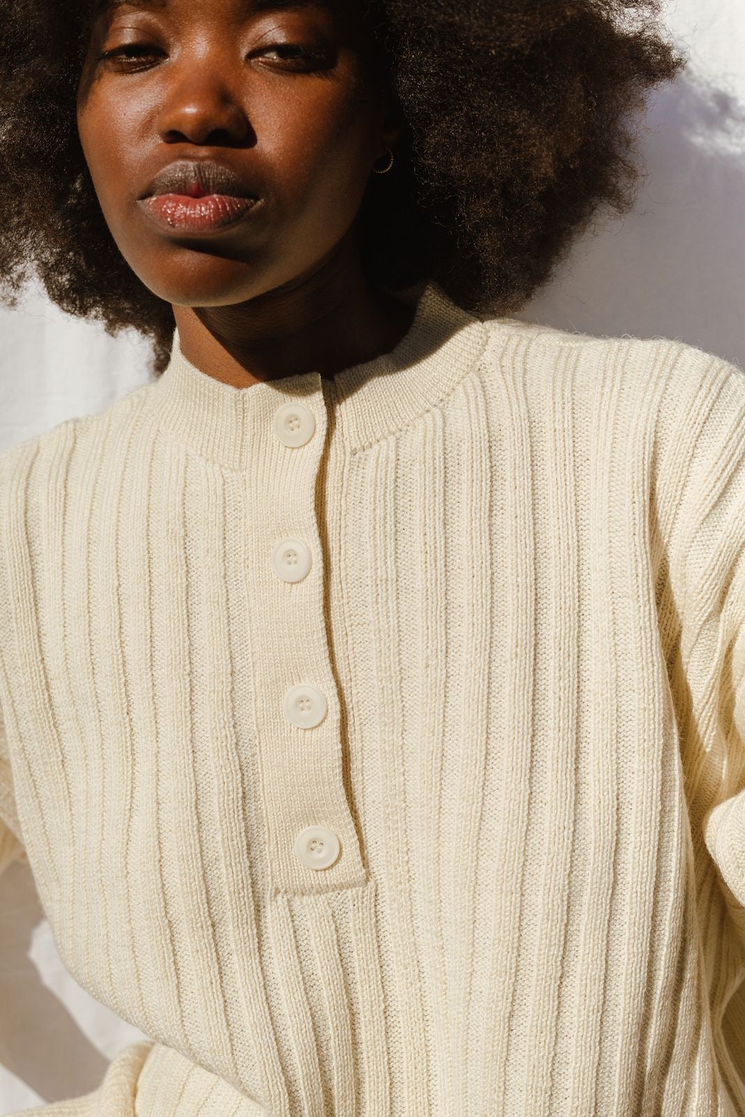 PAZ ribbed jumper / highland wool / milk