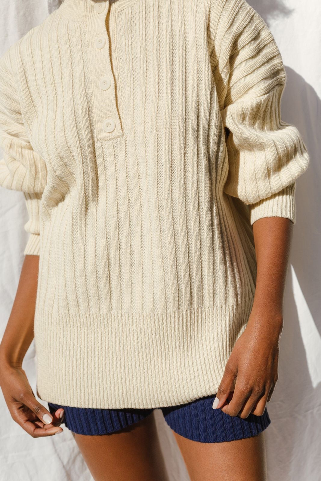 PAZ ribbed jumper / highland wool / milk