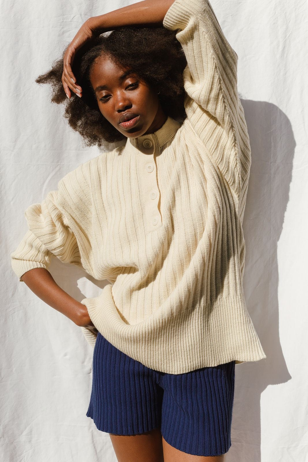 PAZ ribbed jumper / highland wool / milk
