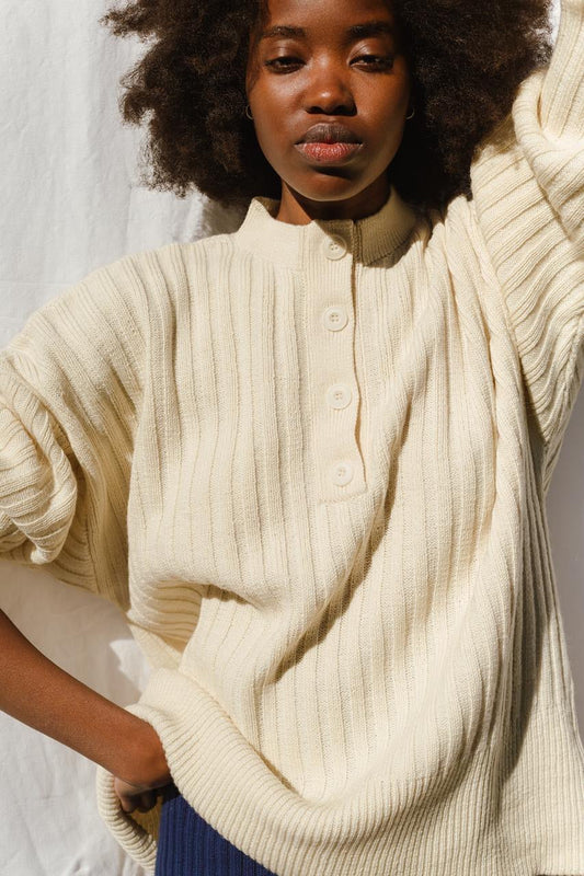 PAZ ribbed jumper / highland wool / milk