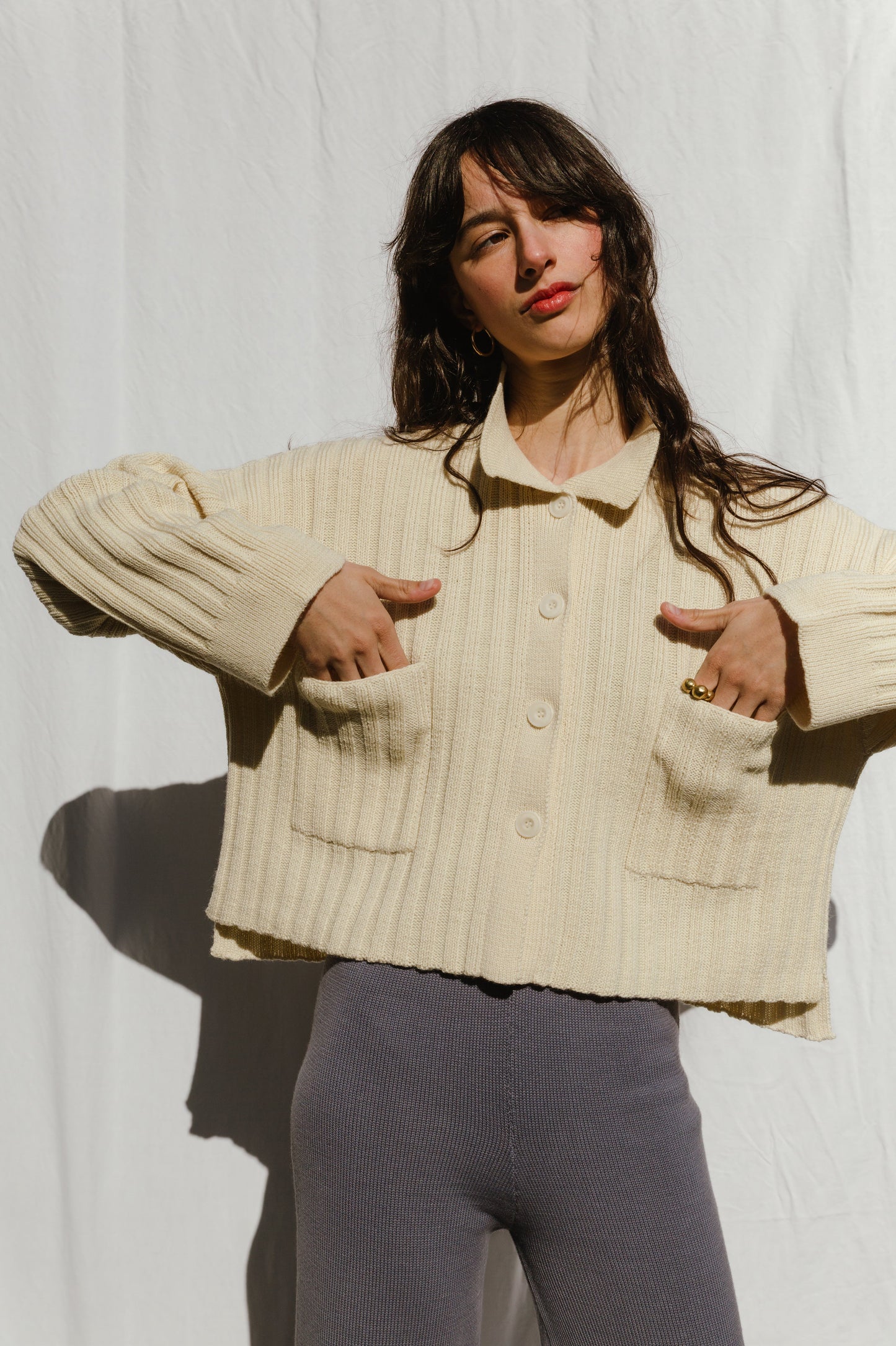MINI NENNA shirt / highland wool / milk