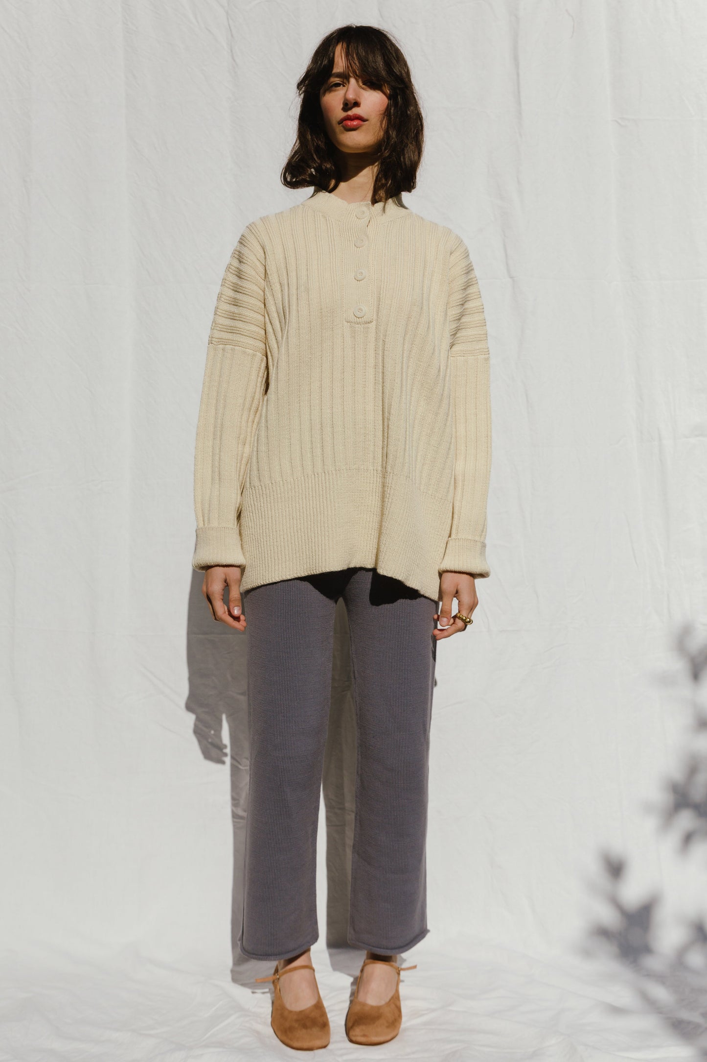 PAZ ribbed jumper / highland wool / milk