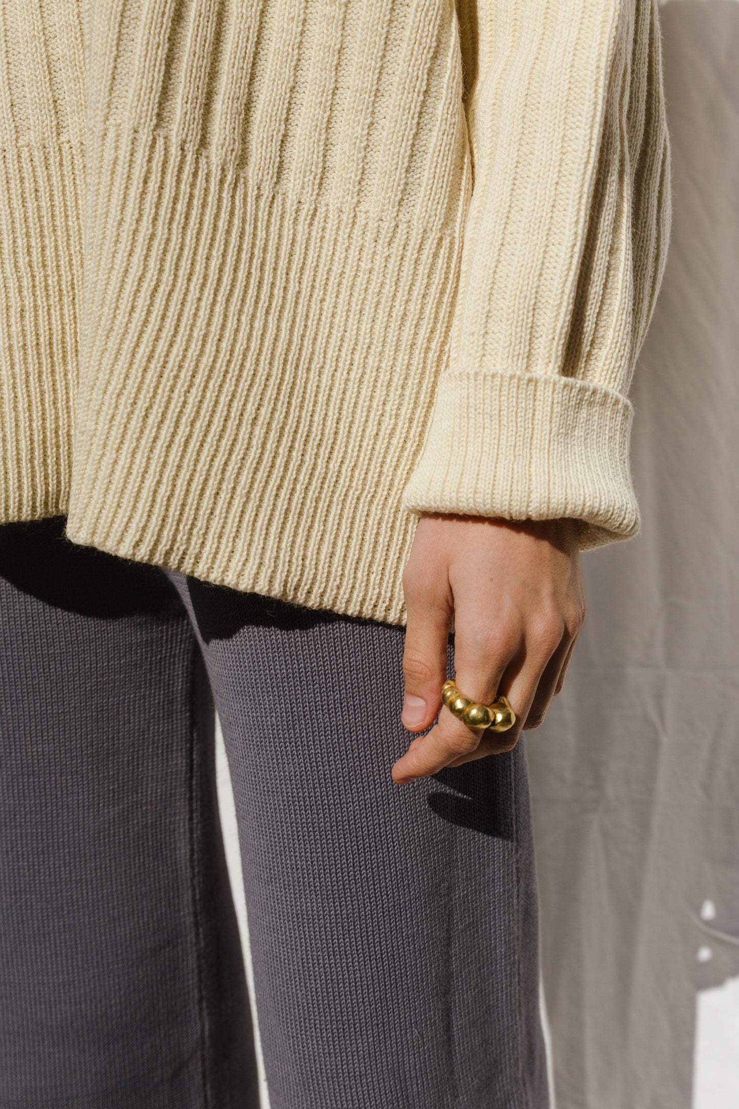 PAZ ribbed jumper / highland wool / milk