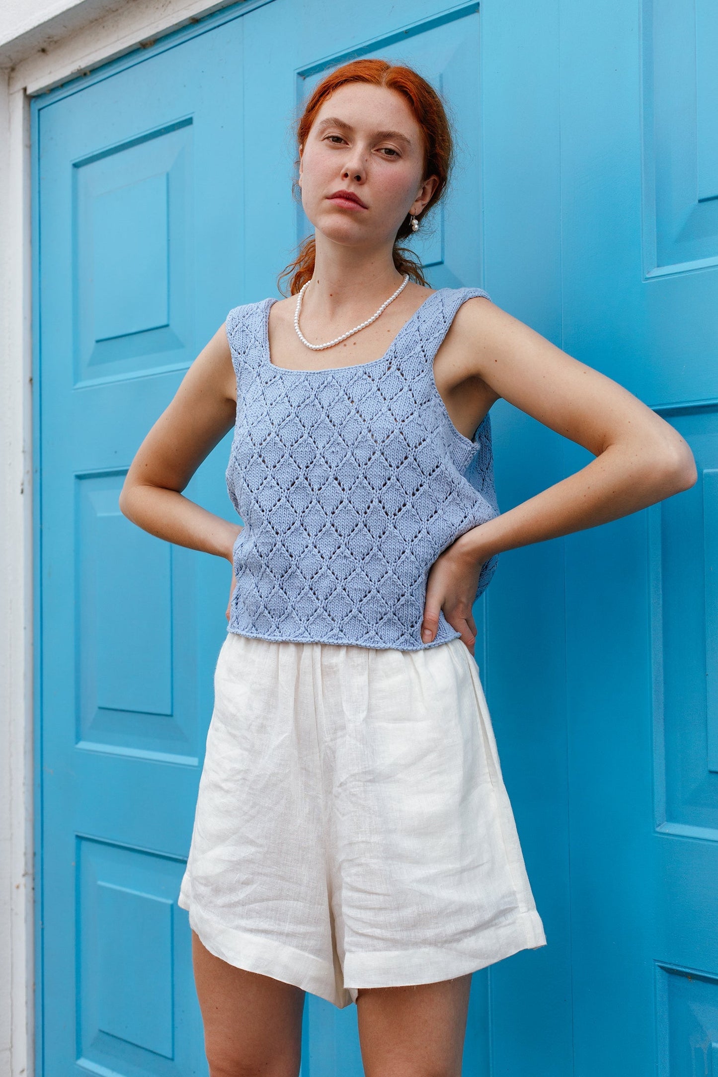 LINA vest / organic cotton / the sea